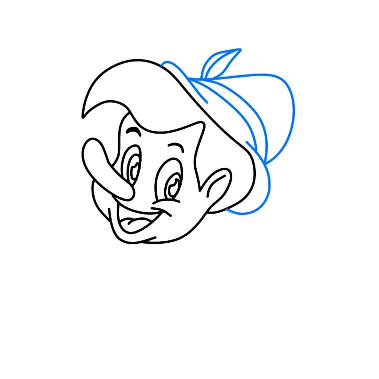 Hướng dẫn cách vẽ cậu bé người gỗ ( Pinocchio) đáng yêu - Bước 4