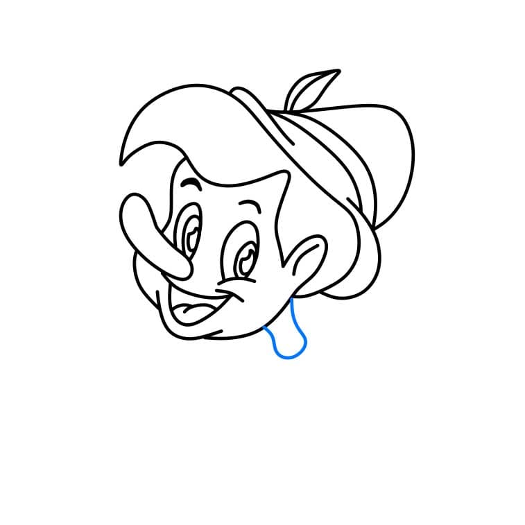 Hướng dẫn cách vẽ cậu bé người gỗ ( Pinocchio) đáng yêu - Bước 5