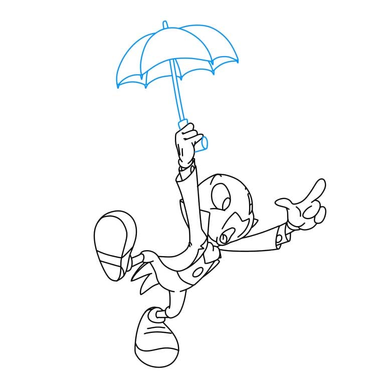 Hướng dẫn cách vẽ chú dế Jiminy đơn giản và đẹp cho bé - Bước 5