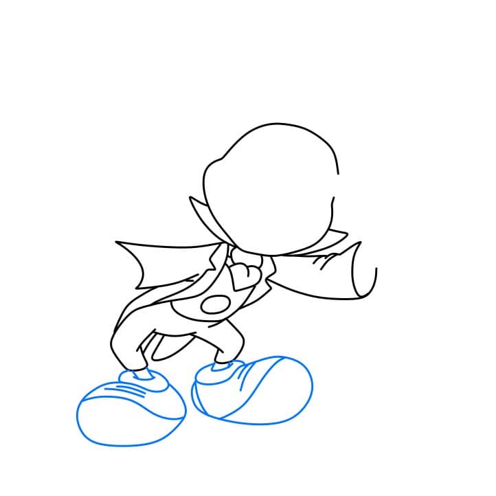 Hướng dẫn cách vẽ chú dế Jiminy đơn giản và đẹp cho bé - Bước 3