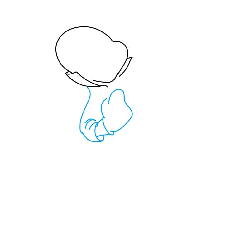 Hướng dẫn cách vẽ chú dế Jiminy đơn giản cho bé - Bước 2