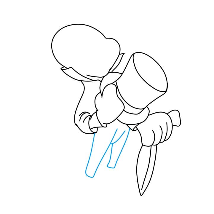 Hướng dẫn cách vẽ chú dế Jiminy đơn giản cho bé - Bước 4