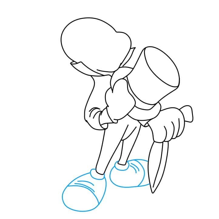 Hướng dẫn cách vẽ chú dế Jiminy đơn giản cho bé - Bước 5