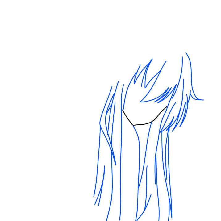 Hướng dẫn vẽ cô gái Anime đơn giản dễ thương - Bước 2