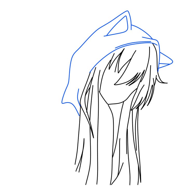 Hướng dẫn vẽ cô gái Anime đơn giản dễ thương - Bước 3