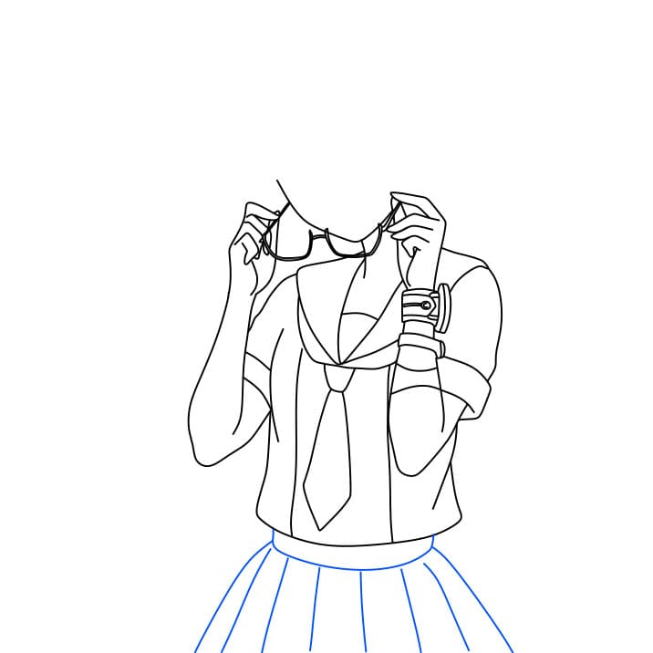 Hướng dẫn vẽ cô gái Anime xinh đẹp cho bé - Bước 4