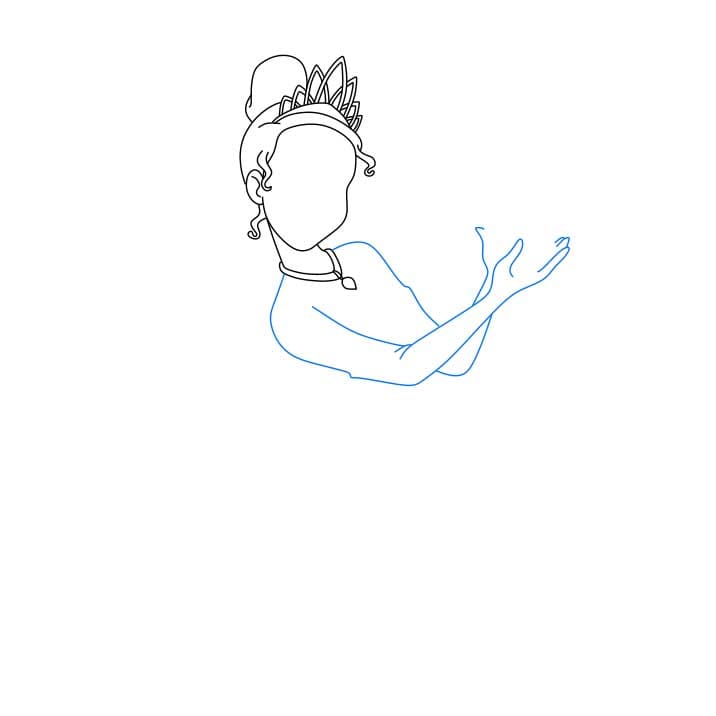 Hướng dẫn cách vẽ công chúa Tiana đơn giản - Bước 4