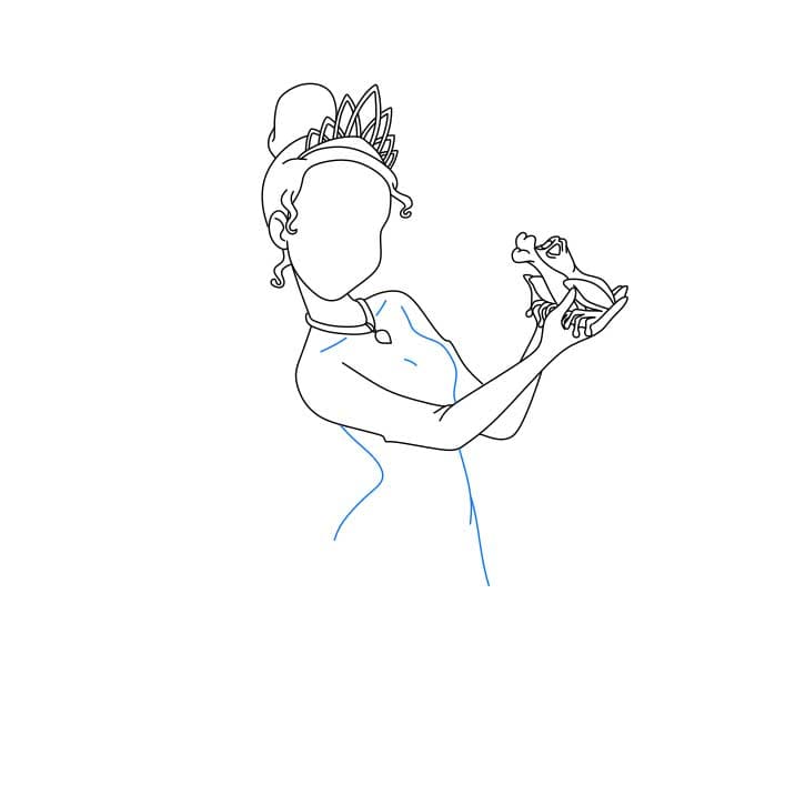 Hướng dẫn cách vẽ công chúa Tiana đơn giản - Bước 5