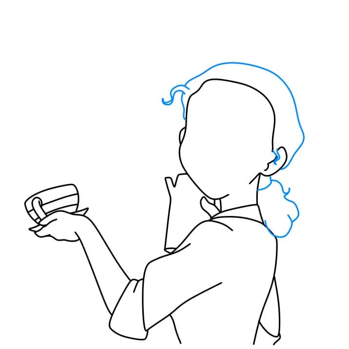 Hướng dẫn vẽ công chúa Tiana đơn giản dễ thương - Bước 4