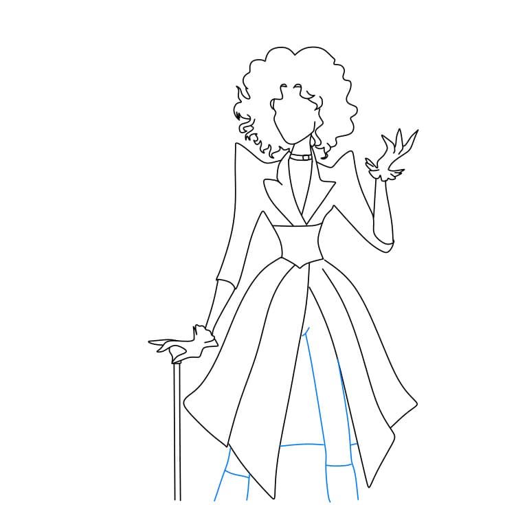 Hướng dẫn cách vẽ nhân vật Cruella de Vil đơn giản và đẹp cho bé - Bước 6