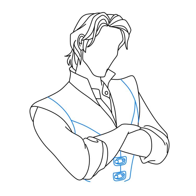 Hướng dẫn cách vẽ nhân vật Flynn Rider ranh mãnh và đơn giản cho bé - Bước 5