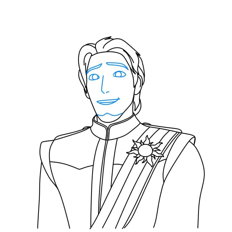 Hướng dẫn cách vẽ  đơn giản hoàng tử Flynn Rider - Bước 4