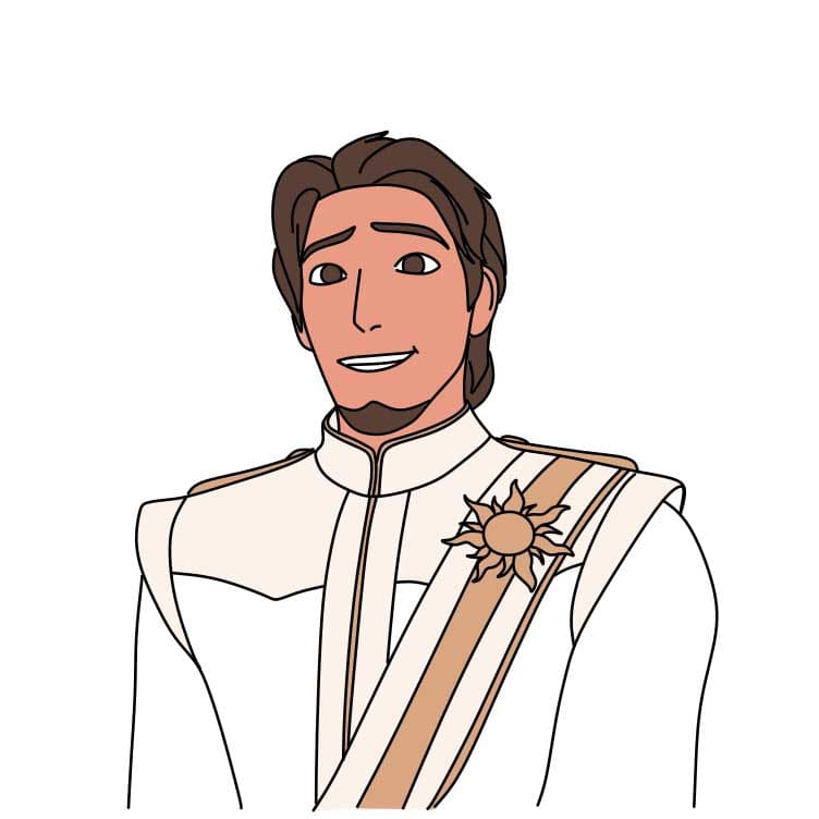 Hướng dẫn cách vẽ  đơn giản hoàng tử Flynn Rider - Bước 5