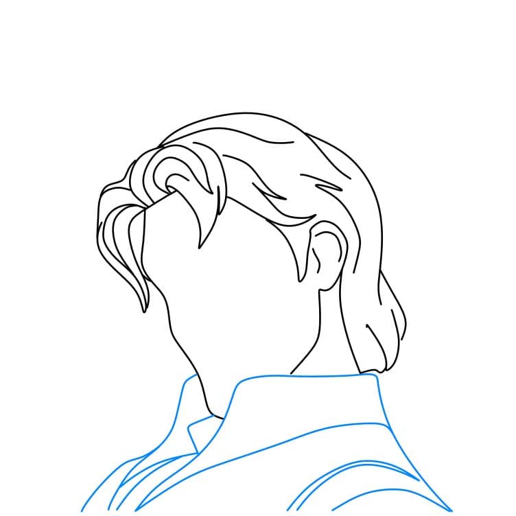 Hướng dẫn cách vẽ Flynn Rider chi tiết từng bước cho bé - Bước 4