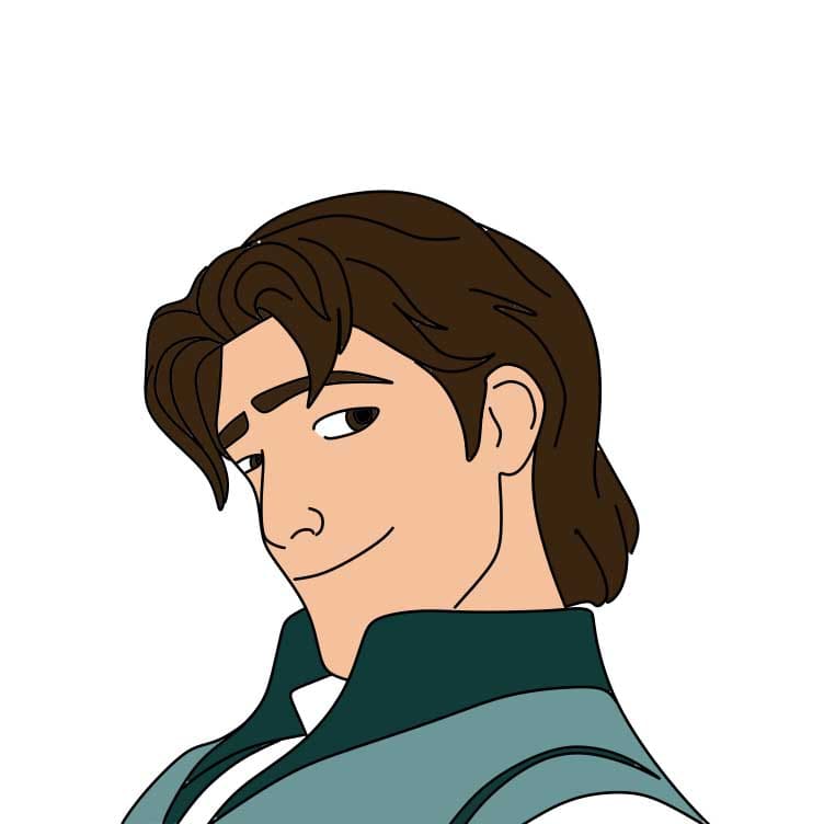 Hướng dẫn cách vẽ Flynn Rider chi tiết từng bước cho bé - Bước 6