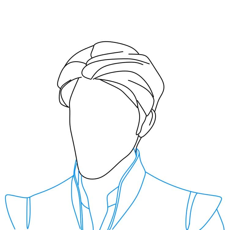 Hướng dẫn vẽ nhân vật Flynn Rider đơn giản cho bé - Bước 4