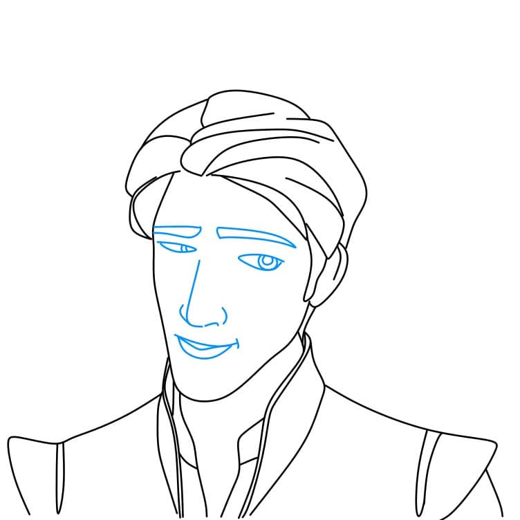 Hướng dẫn vẽ nhân vật Flynn Rider đơn giản cho bé - Bước 5