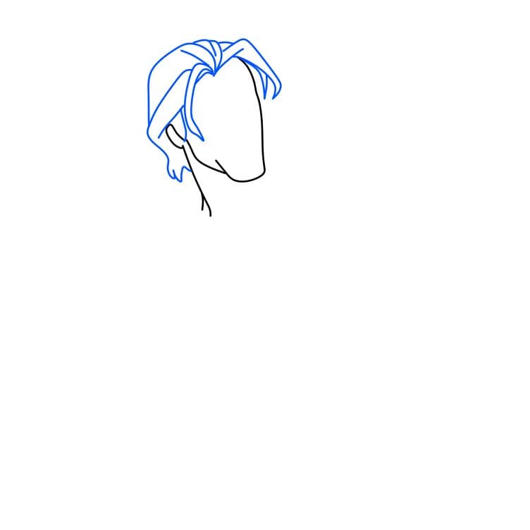 Hướng dẫn vẽ chàng Flynn Rider đang vui vẻ - Bước 2