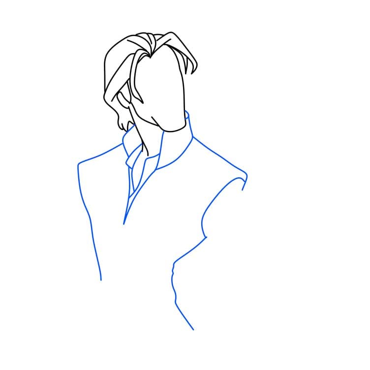 Hướng dẫn vẽ chàng Flynn Rider đang vui vẻ - Bước 3