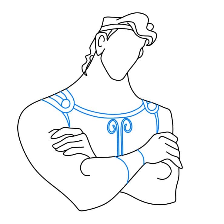 Hướng dẫn cách vẽ Á thần Hercules tự tin và đơn giản cho bé - Bước 5