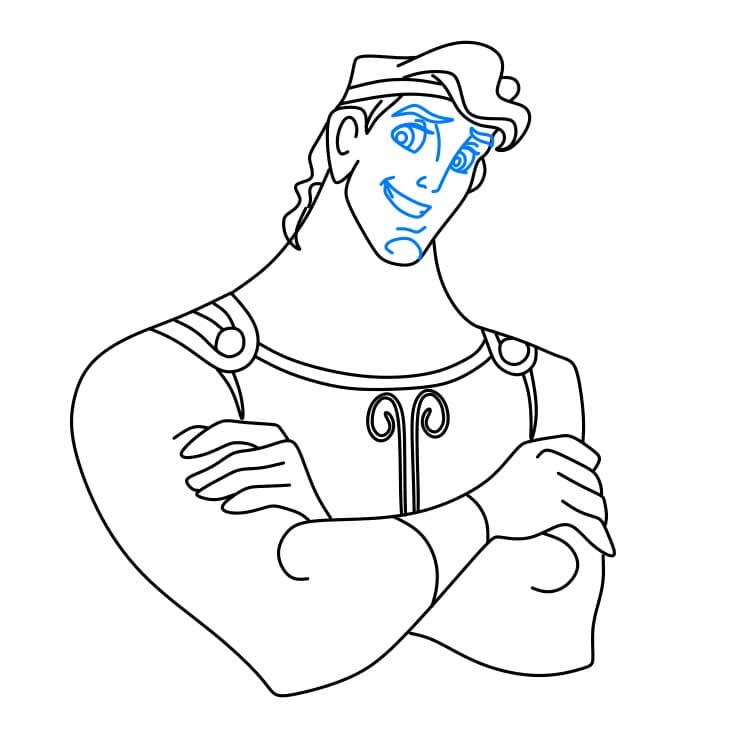 Hướng dẫn cách vẽ Á thần Hercules tự tin và đơn giản cho bé - Bước 6