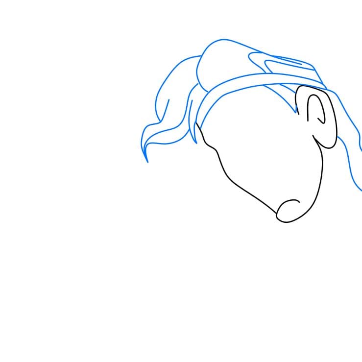 Hướng dẫn vẽ Á thần Hercules vui vẻ cho bé - Bước 2