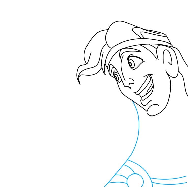 Hướng dẫn vẽ Á thần Hercules vui vẻ cho bé - Bước 4