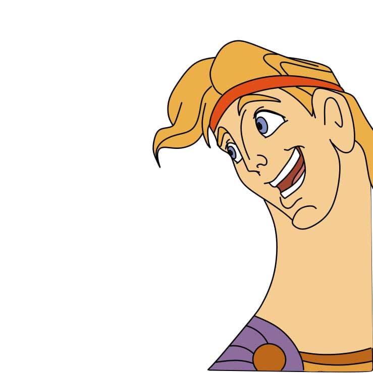 Hướng dẫn vẽ Á thần Hercules vui vẻ cho bé