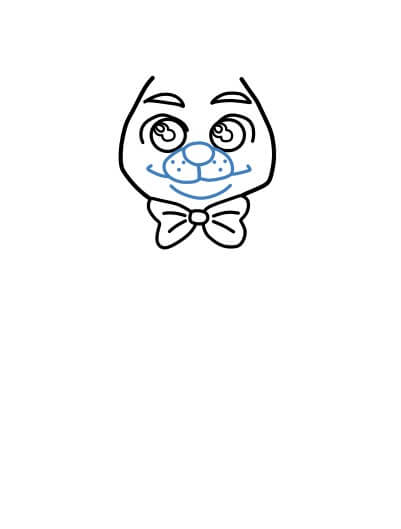 Hướng dẫn vẽ Freddy Fazbear vẫy tay chào - Bước 4