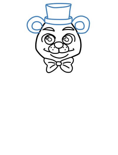 Hướng dẫn vẽ Freddy Fazbear vẫy tay chào - Bước 5