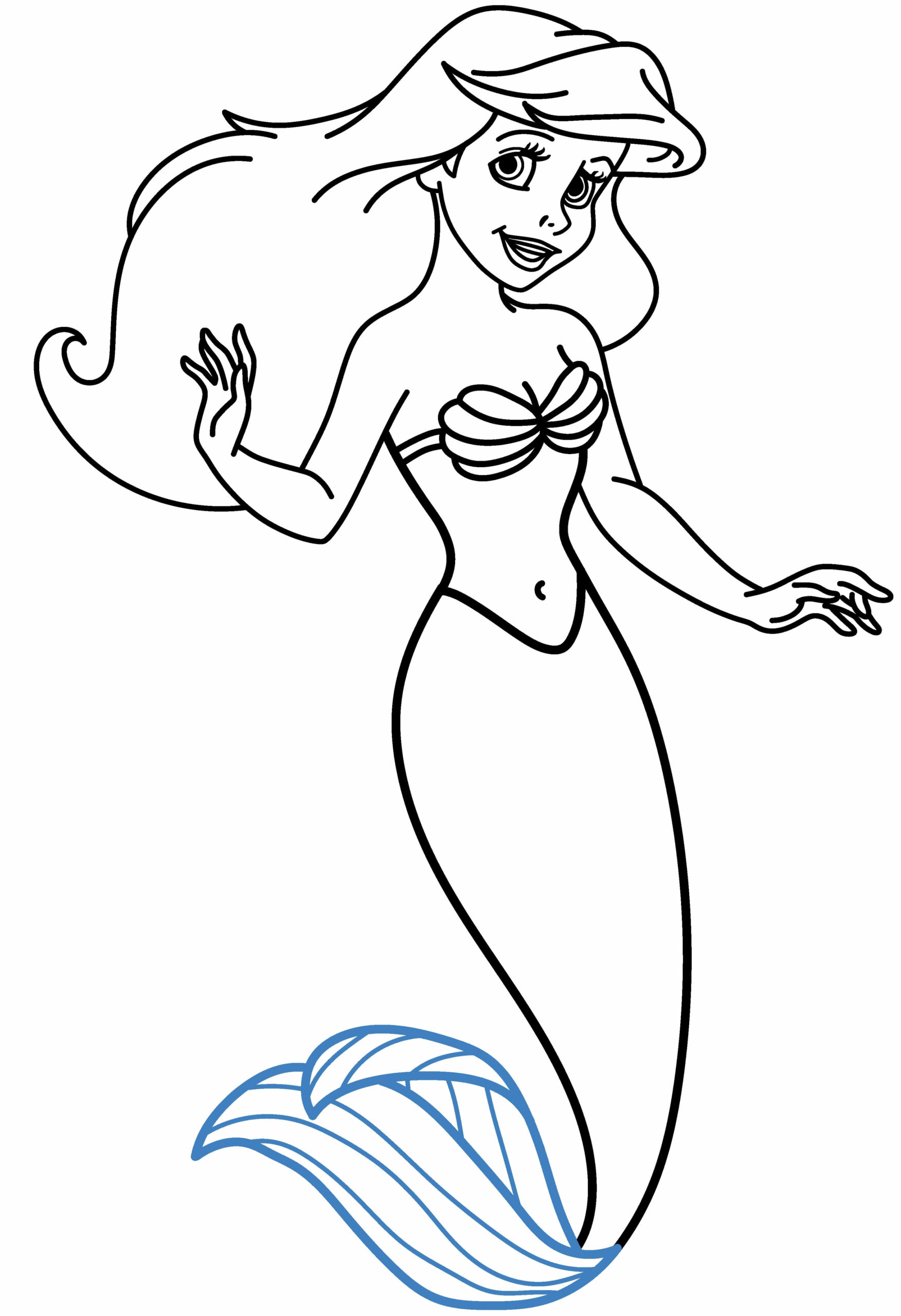 Hướng dẫn vẽ nàng tiên cá Ariel. - Bước 10