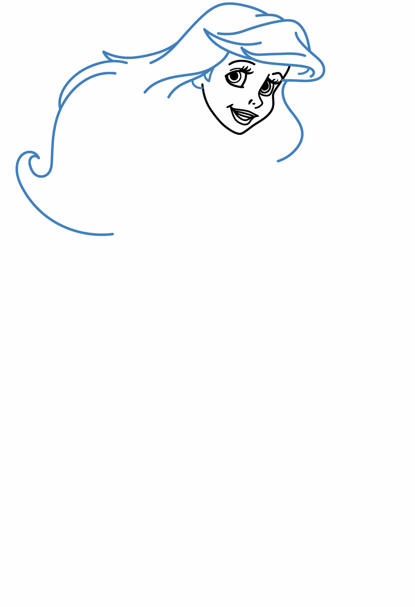 Hướng dẫn vẽ nàng tiên cá Ariel. - Bước 5