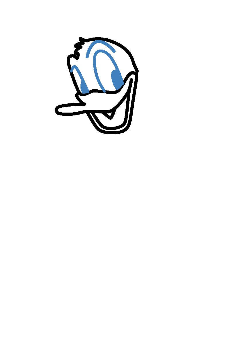 Hướng dẫn vẽ nhân vật Duck Donald. - Bước 3