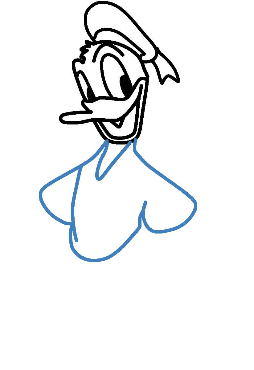 Hướng dẫn vẽ nhân vật Duck Donald. - Bước 5