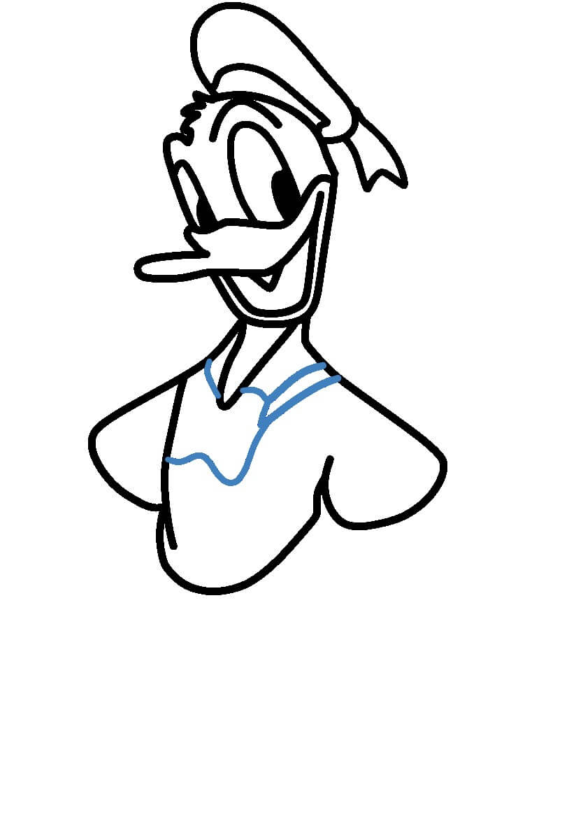 Hướng dẫn vẽ nhân vật Duck Donald. - Bước 6
