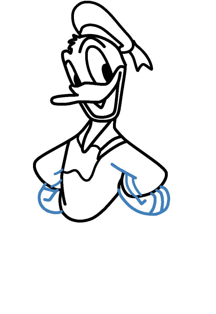 Hướng dẫn vẽ nhân vật Duck Donald. - Bước 7