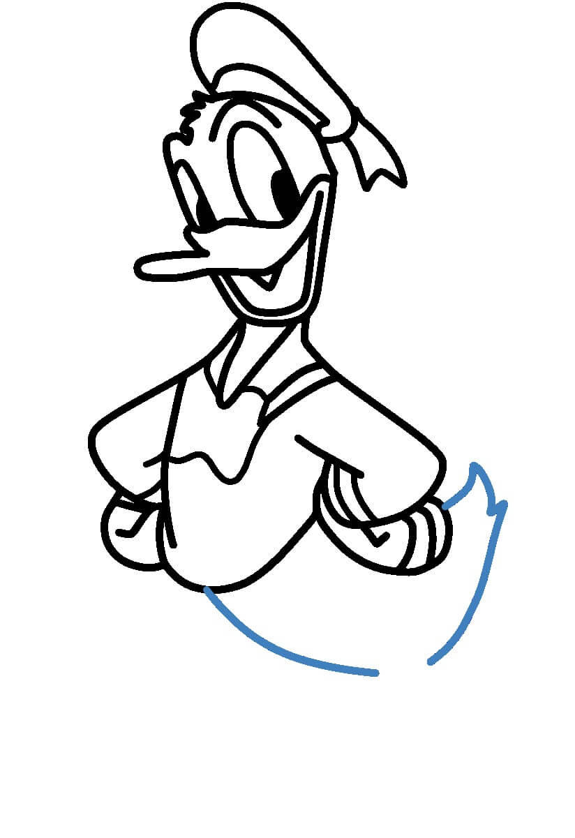 Hướng dẫn vẽ nhân vật Duck Donald. - Bước 8