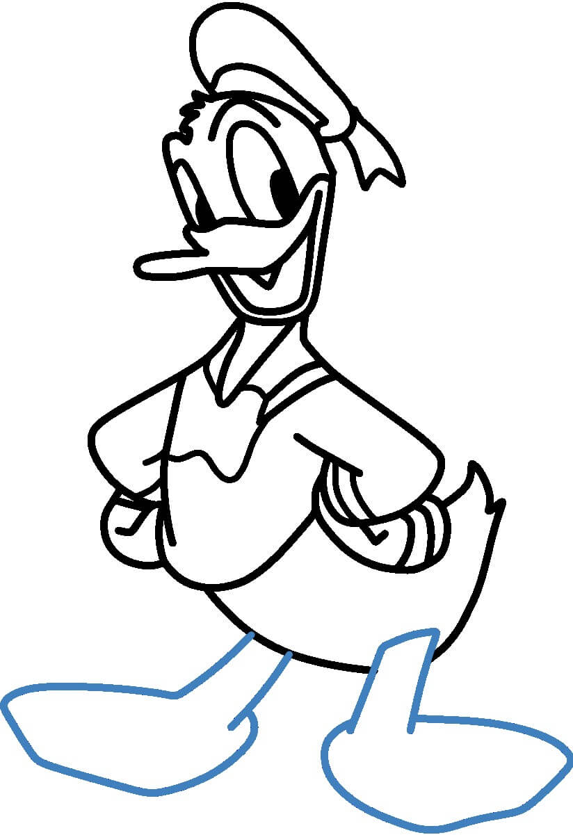Hướng dẫn vẽ nhân vật Duck Donald. - Bước 9