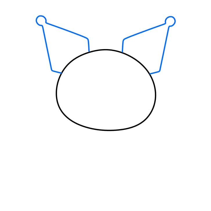 Hướng dẫn cách vẽ Kuromi đáng yêu và đơn giản cho bé - Bước 2