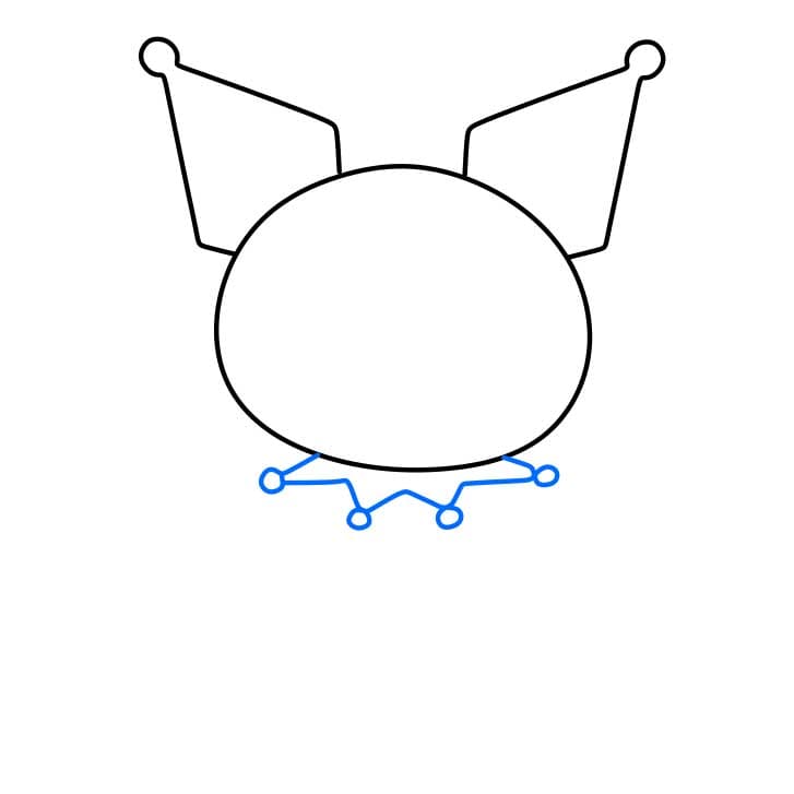 Hướng dẫn cách vẽ Kuromi đáng yêu và đơn giản cho bé - Bước 3