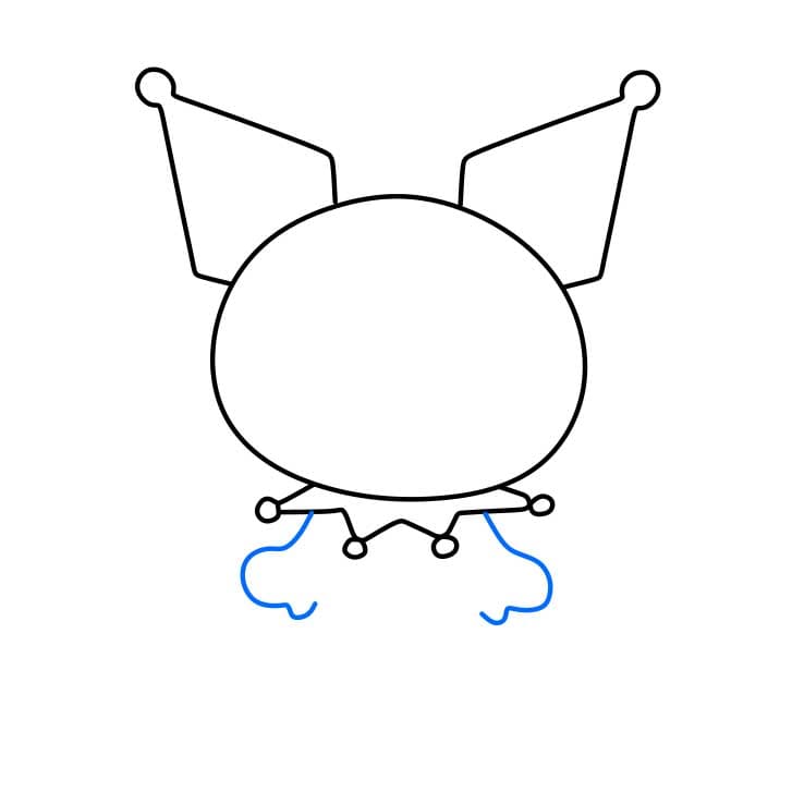 Hướng dẫn cách vẽ Kuromi đáng yêu và đơn giản cho bé - Bước 4