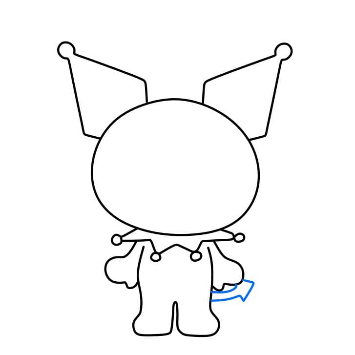 Hướng dẫn cách vẽ Kuromi đáng yêu và đơn giản cho bé - Bước 5