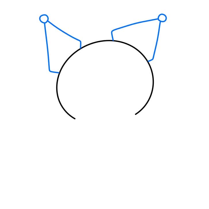 Hướng dẫn vẽ dễ dàng : nhân vật Kuromi - Bước 2