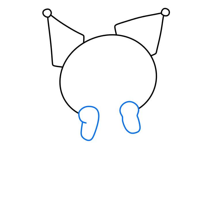 Hướng dẫn vẽ dễ dàng : nhân vật Kuromi - Bước 3