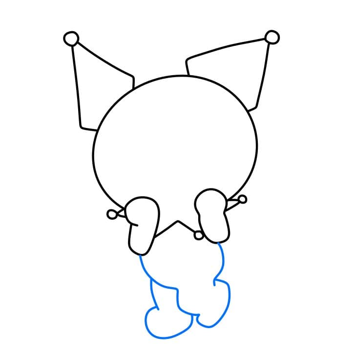 Hướng dẫn vẽ dễ dàng : nhân vật Kuromi - Bước 4