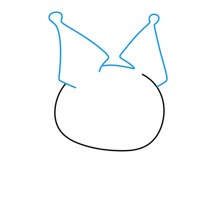 Hướng dẫn cách vẽ nhân vật Kuromi đơn giản - Bước 2