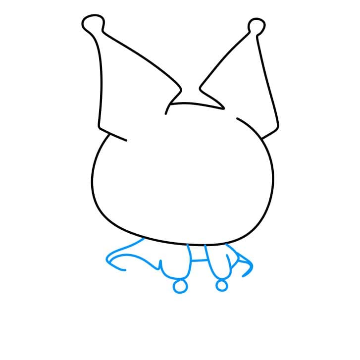 Hướng dẫn cách vẽ nhân vật Kuromi đơn giản - Bước 3