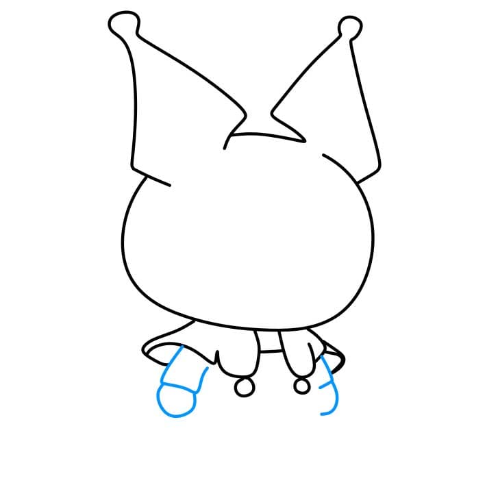 Hướng dẫn cách vẽ nhân vật Kuromi đơn giản - Bước 4