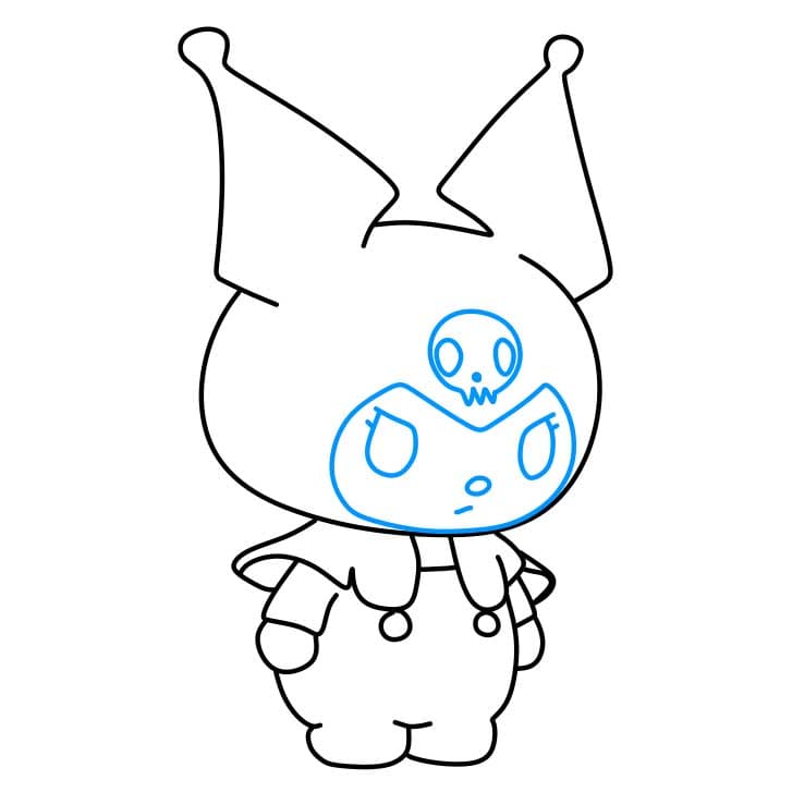 Hướng dẫn cách vẽ nhân vật Kuromi đơn giản - Bước 5