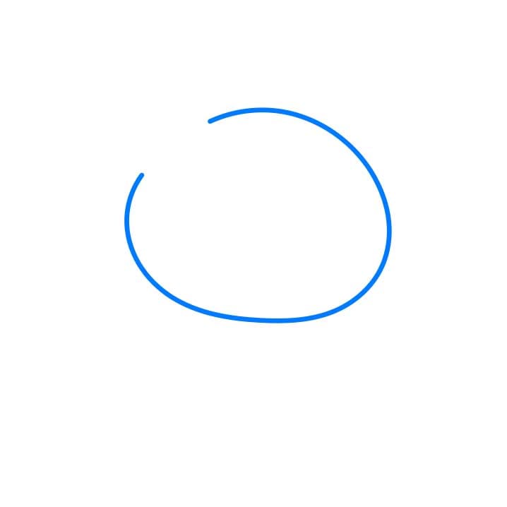 Hướng dẫn cách vẽ Kuromi chi tiết từng bước cho bé - Bước 1